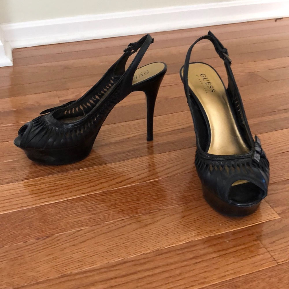 Guess platform stilettos, black, 6.5 M